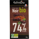 NATURALINE Tablette de chocolat 74% noir bio la tablette de 100g
