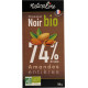 NATURALINE Tablette de chocolat noir 74% bio aux amandes la tablette de 100g