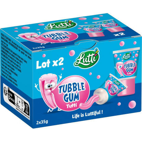 LUTTI Tubble gum tutti les 2 tubes de 35g