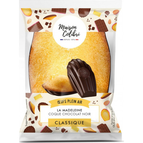 MAISON COLIBRI Madeleine Coque Chocolat Noir Classique 60g