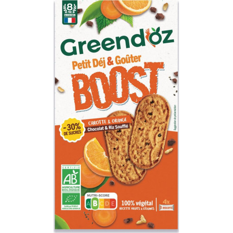 GREENDOZ GREENDOZ GREENDOZ Biscuits petit déj et goûter carotte et orange GREENDOZ' 170g