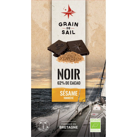 GRAIN DE SAIL GRAIN DE GRAIN DE SAIL DE SAIL DE SAIL SAIL SAIL Tablette de Chocolat Noir Sésame Bio GRAIN DE SAIL la tablette de
