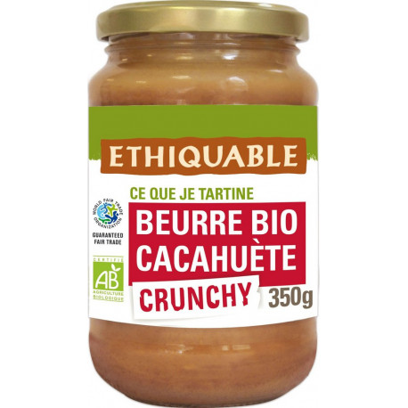ETHIQUABLE Beurre de cacahuètes crunchy bio 350g