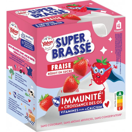 YABON YABON YABON Brassé Fraise YABON les 4 gourdes de 80g