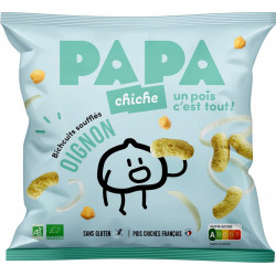 PAPA CHICHE PAPA CHICHE PAPA CHICHE CHICHE CHICHE Bichcuits soufflés bio à base de pois chiche PAPA CHICHE 70g