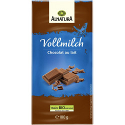 ALNATURA Tablette de chocolat au lait la tablette de 100g