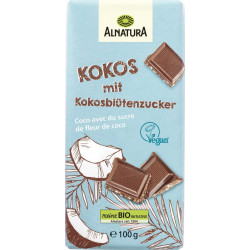 ALNATURA Tablette de chocolat végan à la noix de coco la tablette de 100g