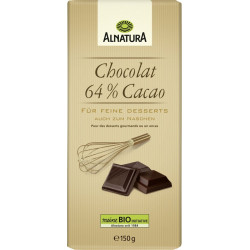 ALNATURA Tablette de chocolat 64% cacao la tablette de 150g