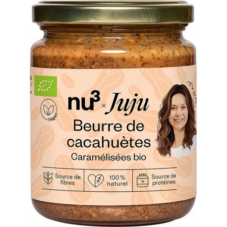 NU3 Beurre de cacahuètes caramélisées bio 400g