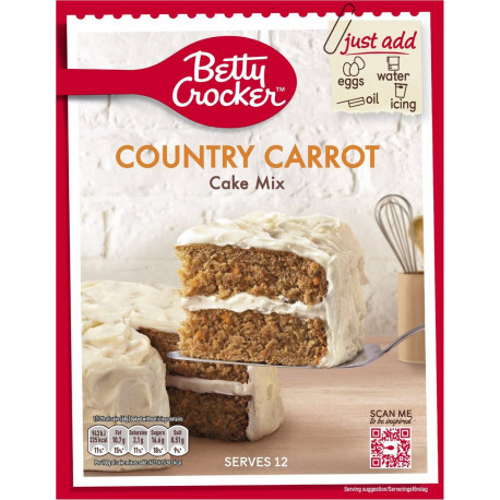 BETTY CROCKER BETTY CROCKER BETTY CROCKER CROCKER CROCKER Préparation Gateaux à la Carotte BETTY CROCKER 425g