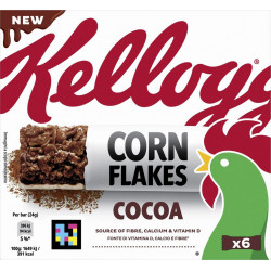 KELLOGG'S Barres Céréales Choco Corn Flakes Chocolat 6 barres de 24g