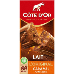 COTE D'OR COTE D COTE D'OR D'OR OR OR OR Tablette de Chocolat Lait Caramel Pointe de Sel COTE D'OR la tablette de 190g