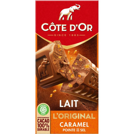 COTE D'OR COTE D COTE D'OR D'OR OR OR OR Tablette de Chocolat Lait Caramel Pointe de Sel COTE D'OR la tablette de 190g