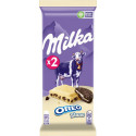 MILKA Tablette de Chocolat Blanc Oreo les 2 tablettes de 100g