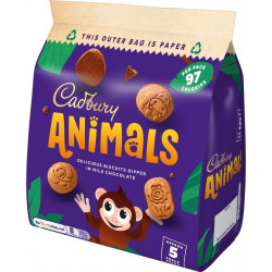 CADBURY CADBURY CADBURY Biscuits au chocolat au lait Animals CADBURY 5 sachets