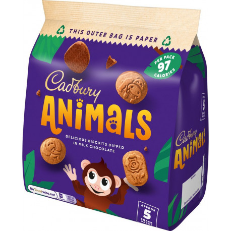 CADBURY CADBURY CADBURY Biscuits au chocolat au lait Animals CADBURY 5 sachets