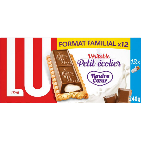 PETIT ECOLIER PETIT ECOLIER PETIT ECOLIER ECOLIER ECOLIER Biscuits Barre Nappés de Chocolat au lait Tendre PETIT ECOLIER 240g