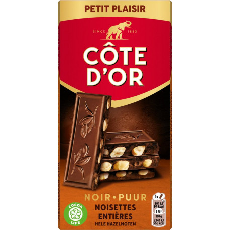 COTE D'OR COTE D COTE D'OR D'OR OR OR OR Tablette de chocolat noir noisettes COTE D'OR la tablette de 100g