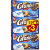 LU Biscuits sablés nappés au chocolat au lait Granola les 3 boîtes de 6 sachets 225g