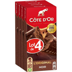 COTE D'OR COTE D COTE D'OR D'OR OR OR OR Tablette de chocolat noir L'Original COTE D'OR les 4 tablettes de 100g