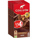 COTE D'OR COTE D COTE D'OR D'OR OR OR OR Tablette de chocolat noir L'Original COTE D'OR les 4 tablettes de 100g