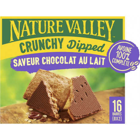 NATURE VALLEY Barres Céréales Crunchy Fins et Craquants Avoine Chocolat au Lait 140g