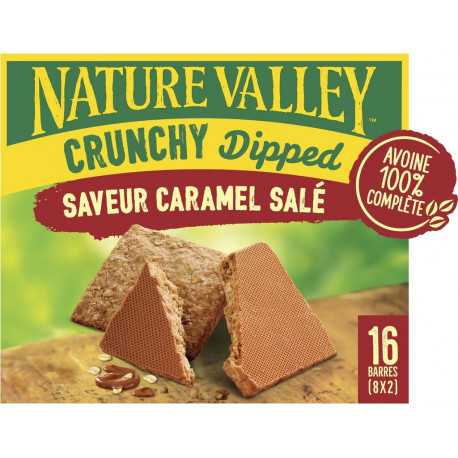 NATURE VALLEY Barre de céréales crunchy au caramel salé 8 barres