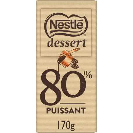 Nestlé Tablette de Chocolat Noir 80% la tablette de 170g