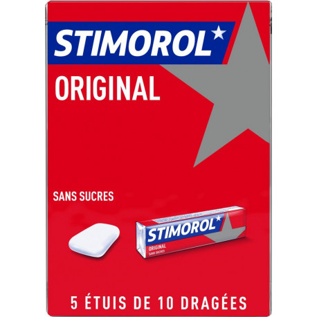 STIMOROL STIMOROL STIMOROL Chewing-gum Menthe-Réglisse sans sucres STIMOROL les 5 étuis de 10 dragées 70g