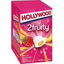 HOLLYWOOD Chewing gum 2 fruity framboise pêche sans sucres les 3 boîtes de 10 dragées