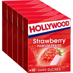 HOLLYWOOD Chewing gum strawberry les 5 boîtes de 14g
