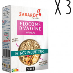 Sabarot Lot X3 Flocons D'avoine Étui 500g les 3 paquets de 500g