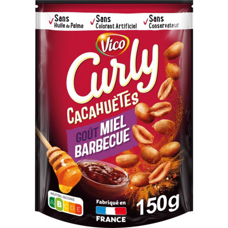 CURLY Cacahuètes Miel Barbecue 150g