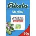RICOLA SANS SUCRES MENTHOL 50g