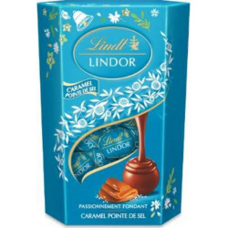 LINDT Lindor Cornet Lait Caramel pointe de sel 200g
