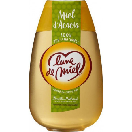 Lune de Miel 100% Pur et Naturel Miel d’Acacia 500g (lot de 4)