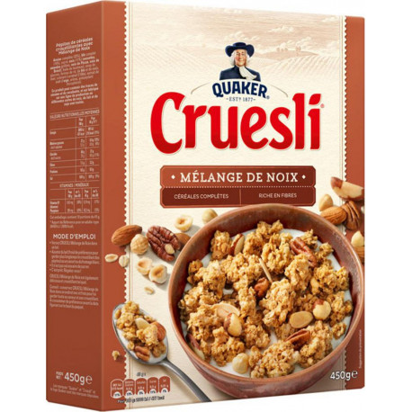 Quaker Cruesli Mélange De Noix 450g (lot de 4)
