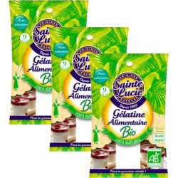 Sainte Lucie Lot 3x Gélatine Alimentaire Bio Sachet 11g les 3 unités de 0.01Kg