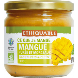 Ethiquable Purée mangue morceaux Pérou Bio 370g