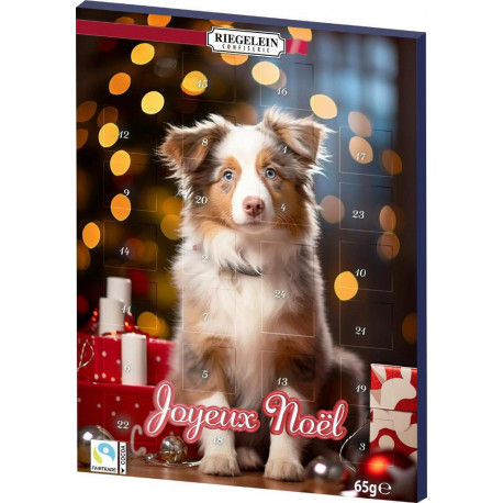 RIEGELEIN CONFISERIE Calendriers Chien Panach Joyeux Noël 65g