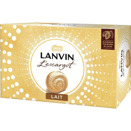 LANVIN Escargots de Chocolat Lait Coeur Praliné 160g