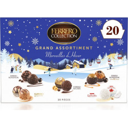 FERRERO COLLECTION Assortiment de Chocolats Lait, Noix de Coco, Cappuccino, Noir et Caramel 200g