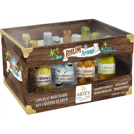 ABTEY Assortiment de Chocolats Noir Fourrés aux Liqueurs de Rhum 160g