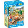 PLAYMOBIL Jeux d'imitation Grand-père petite fille et feu de camp