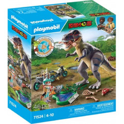 PLAYMOBIL Jeux d'imitation Explorateurs avec moto et tyrannosaure