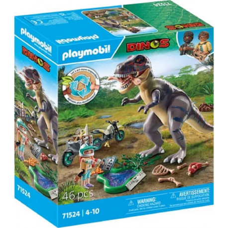 PLAYMOBIL Jeux d'imitation Explorateurs avec moto et tyrannosaure