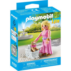 PLAYMOBIL Dame avec Chihuahua et panier de transport
