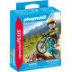 PLAYMOBIL Cycliste avec VTT et souche d'arbre