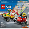 LEGO 60458 City Pack de Bolide de Course Camion de Pizza contre Camion de Pompiers