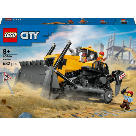 LEGO City Le Bulldozer Jaune, Jouet de Chantier de Construction60466